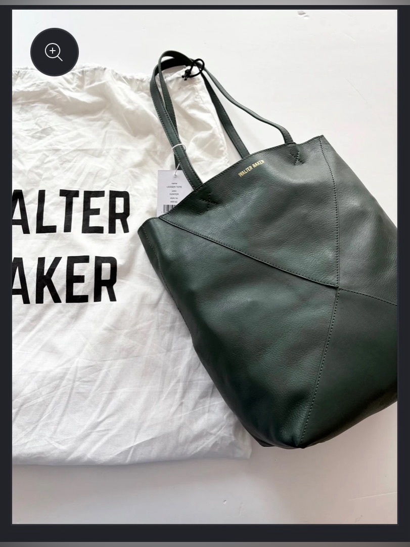 Nwt Walter Baker Ledger Tote 100% Leather With Gold Logo And Removable Pouch